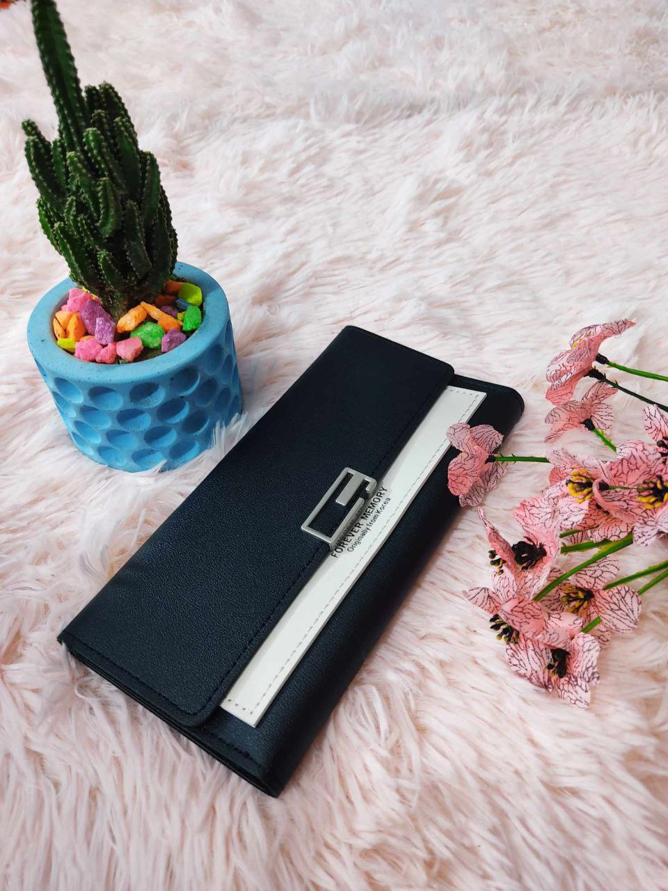 Ladies wallet mobile and card holder Black colour