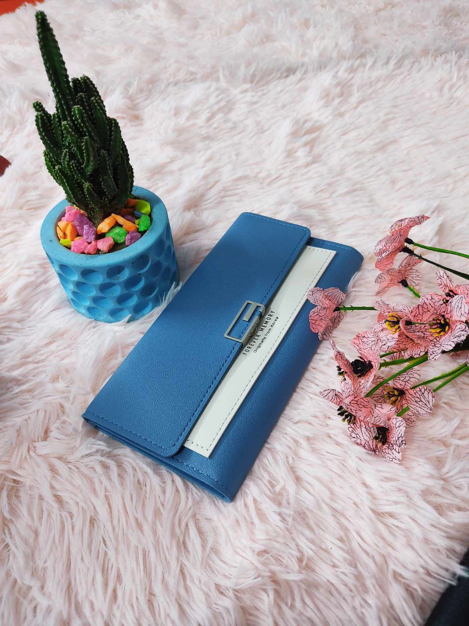 Ladies wallet mobile and card holder  Sky Blue colour
