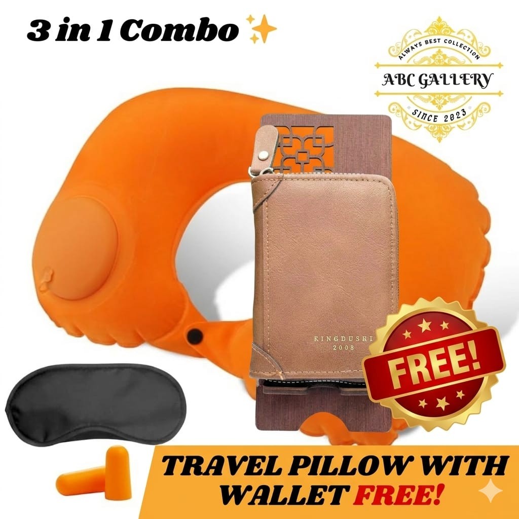 Round-Shape Travel Pillow Orange color