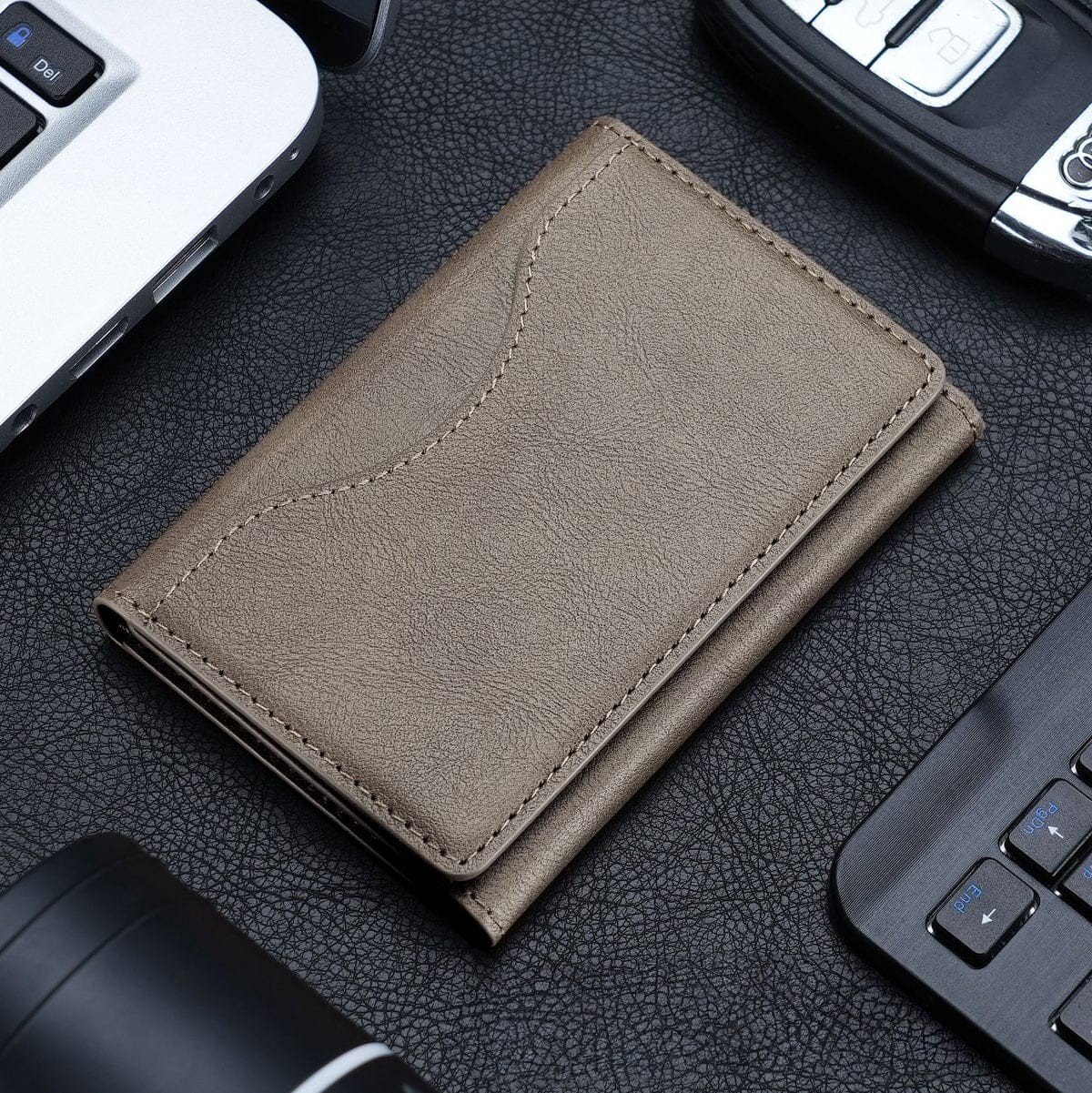 Magnetic i Phone Wallet Card Holder light brown colour